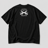 Pirate shirt product back, AI-generated studio styling, neutral light-gray background.