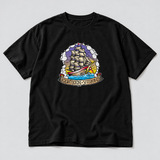 Pirate shirt product front, AI-generated studio styling, neutral light-gray background.