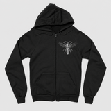 utiro hoodie product front: AI-generated studio mockup using original artwork on neutral light gray background.